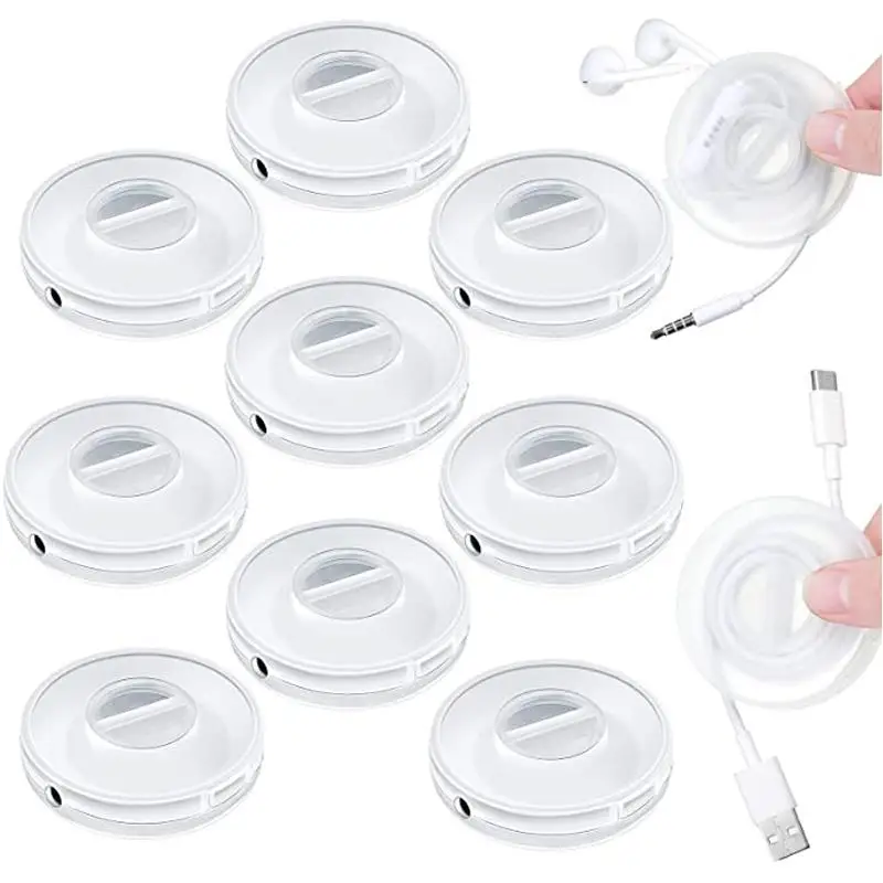 Portable Transparent Charging Cord Organizer Round Storage Case