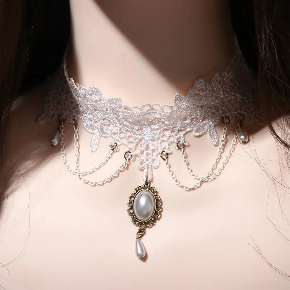 Fashion Retro Wedding Lace Bride Statement Women Choker Collar Bridal Necklace Jewelry lace choker necklaces lace necklace