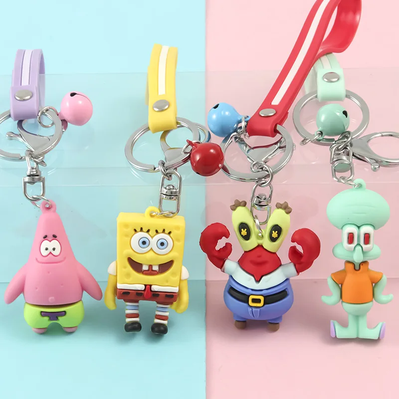 SponageBob Squearepants Creative Cartoon Doll Key Chain  Cute Figures Model Ornaments