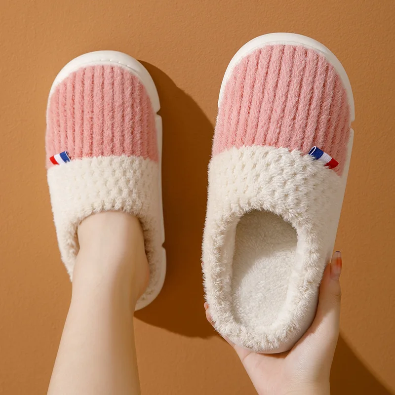 

Шлепанцы мягкие льняные для мужчин и женщин, симпатичные теплые домашние тапочки, сланцы для дома, с мехом, плоская подошва, для Дуду, весна-лето