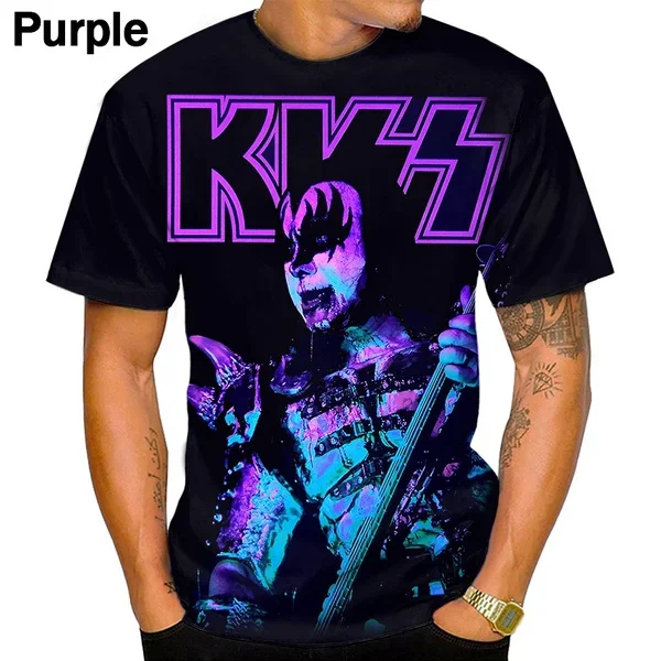 Kiss Band 3d Print T-shirt Men/women New Fashion Hip Hop Rock Punk Cool Street Short Sleeved T-shirt
