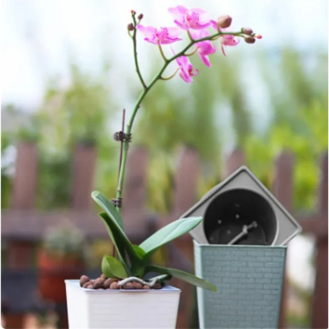 Plastic Brick Pattern Flowerpot Creative Shape Garden Flower Pot for Garden Courtyard Indoor Large Flower Pot Garden Supplies 6