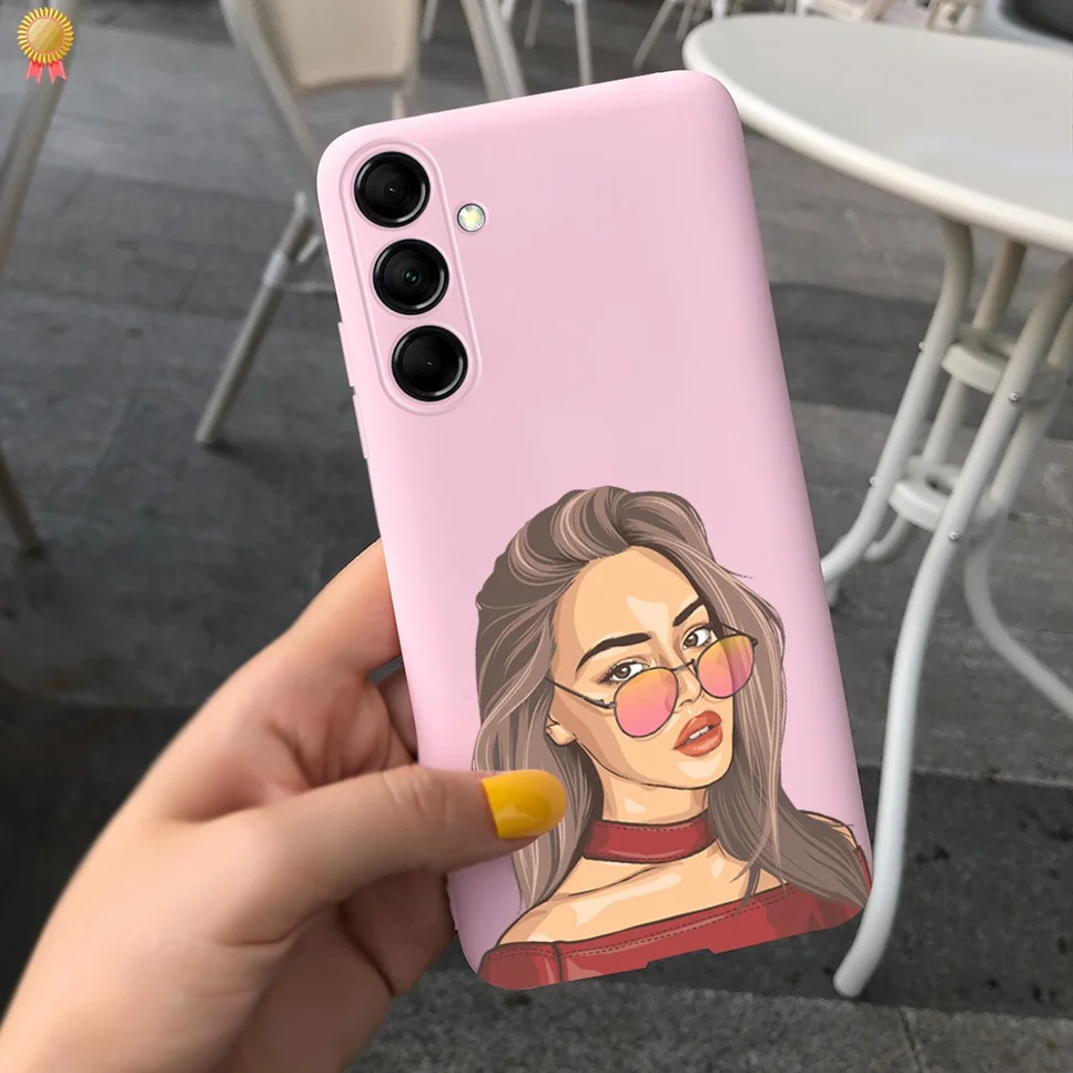 For Samsung F54 5G Cases Cute Cartoon Shockproof Black Pink Silicone For Samsung Galaxy F54 F54 5G Phone Case Bumper Funda