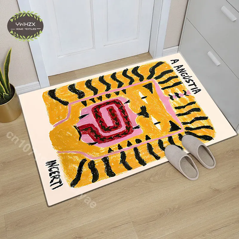 

Colorful Abstract House Entrance Mat Carpet Living Room Sleeping Room Rugs Modern Home Decor Non-slip and Washable Kitchen Mats