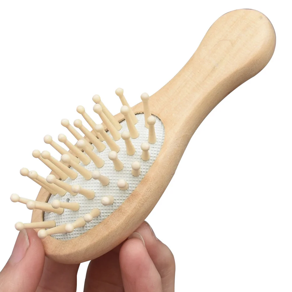 

Wooden Daily Use Smoothing Hair Brush Clipper Grippers Bamboo Mini Massage Comb