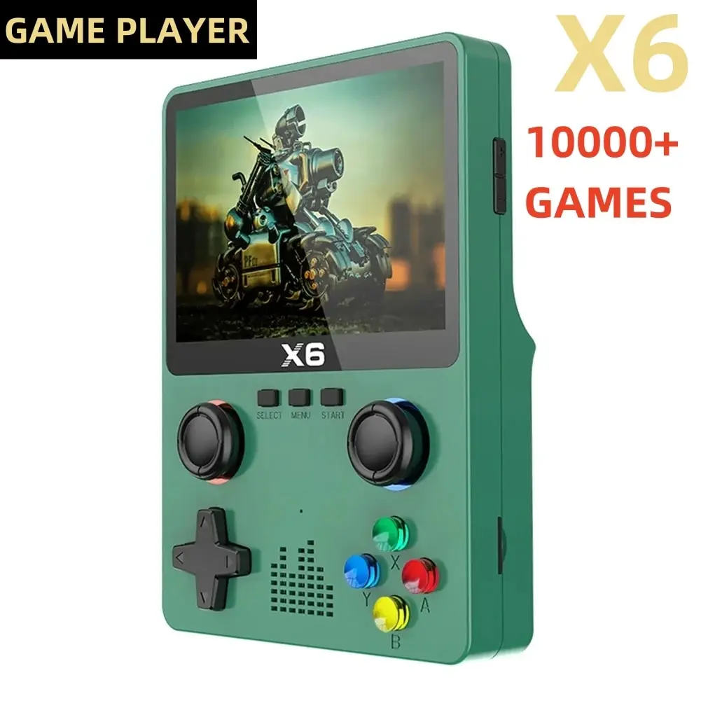 New Video Game Consoles X6 3.5Inch IPS Screen Handheld Game Player Dual Joystick 11Simulators GBA Video Game Console for Kids Gi