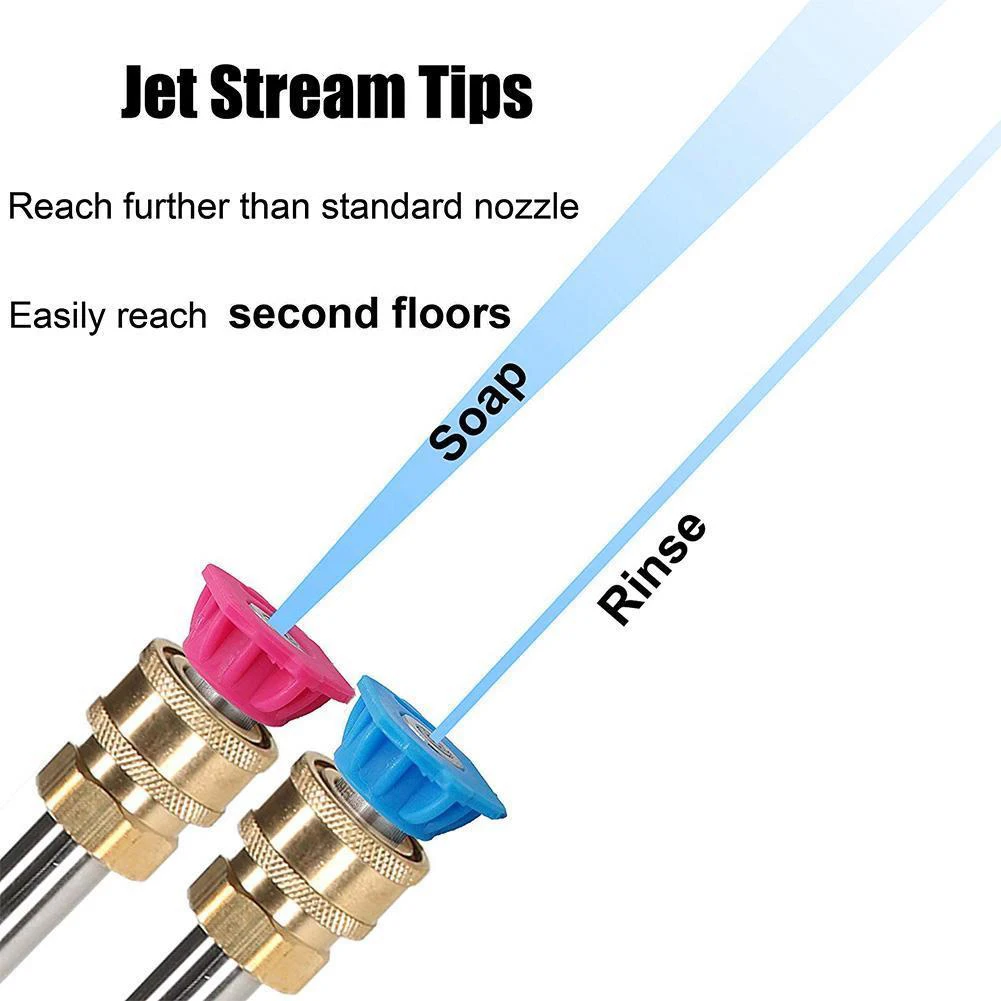 

7pcs Tips Easy Fitting Lightweight Spray Nozzles Pressure Washing Quick Connecting Garden Pivoting Accessories Watering Cleaning