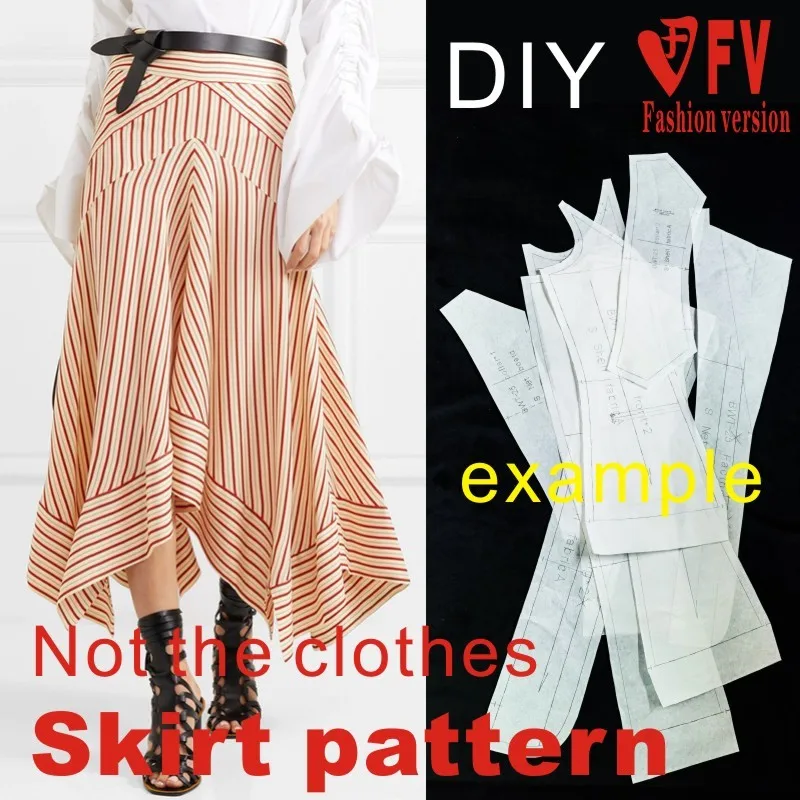 Long skirt pattern women's half skirt 1:1 garment sewing drawing BBQ-35