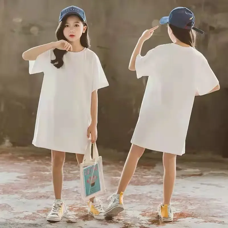 Fashion Summer Kids Girls Dress 2024 Children Loose Dress Casual Beach Dresses For Girl Teen Princess Vestido 8 10 12 14 Year