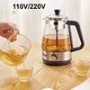 110V/220V Home Tea Making Machine Office Glass Floral Teapot Auto Insulation Kettle Boil Water Quickly Electric Kettle 1000ml 1
