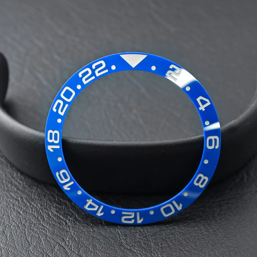 Men's Watch Replacement Bezel Insert with Tilted Ceramic and Carbon Fiber Texture