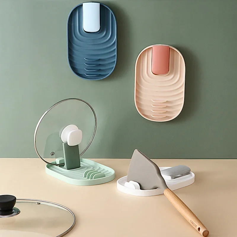 

Foldable Pot Lid Rack Plastic Spoon Holder Stand Kitchen Organizer for Fork Spatula Rack Pan Cover Shelf Tableware Storage Rack