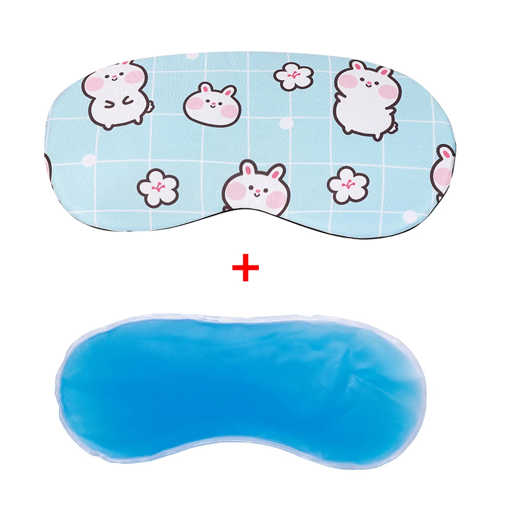 1pc Sleeping Eye Mask Soft Padded Sleep Travel Shade Cover with Ice Compress Gel Travel Rest Eye Shade Cover Blindfold 4