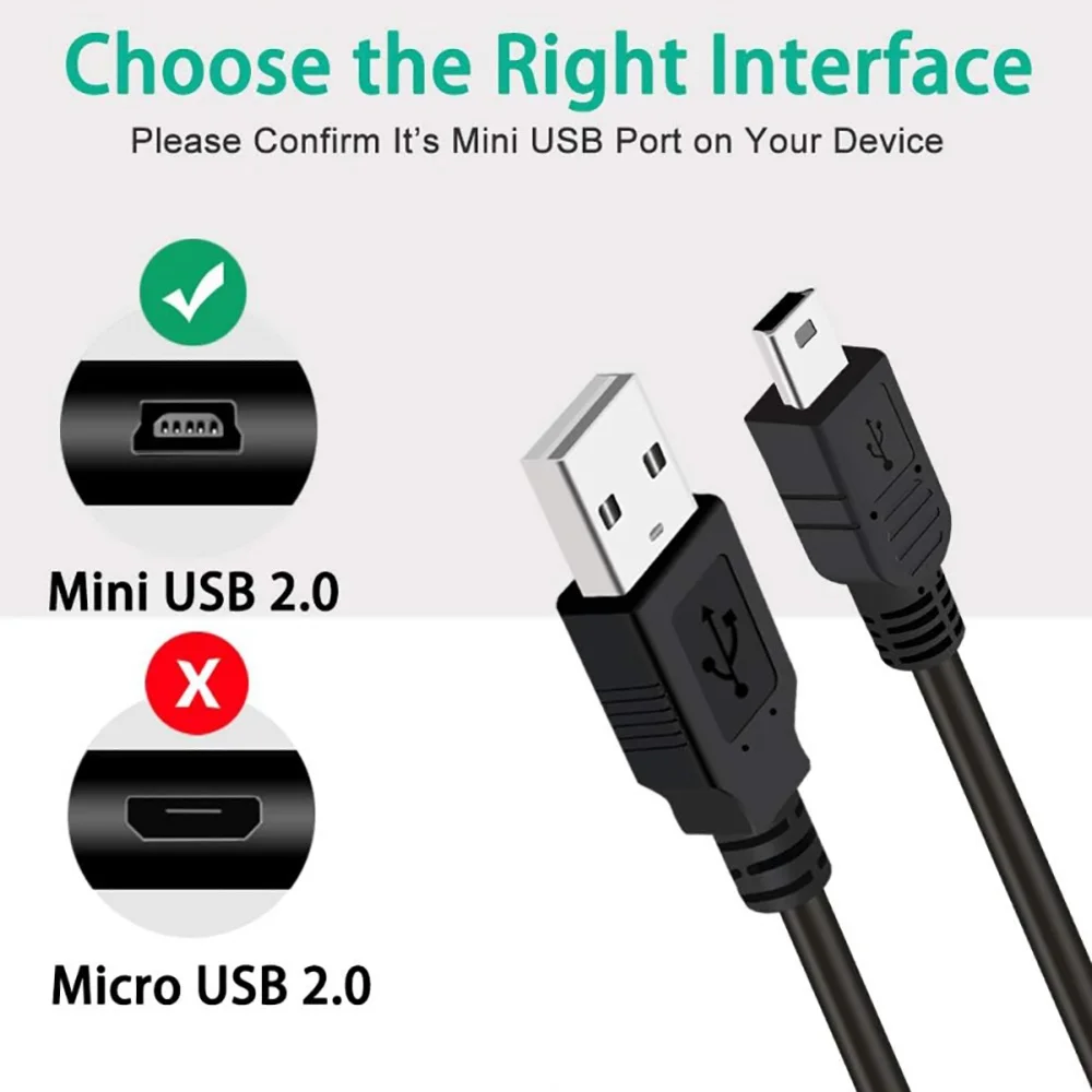 USB to Mini B 5 Pin Cable Data Charger Cord for MP3 MP4 Camera Mobile Phone Hard Disk Computer Devices Charge Accessories