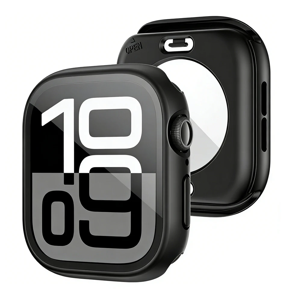 3-in-1 Apple Watch Protective Kit: Tempered Glass Face Cover & Back Bumper