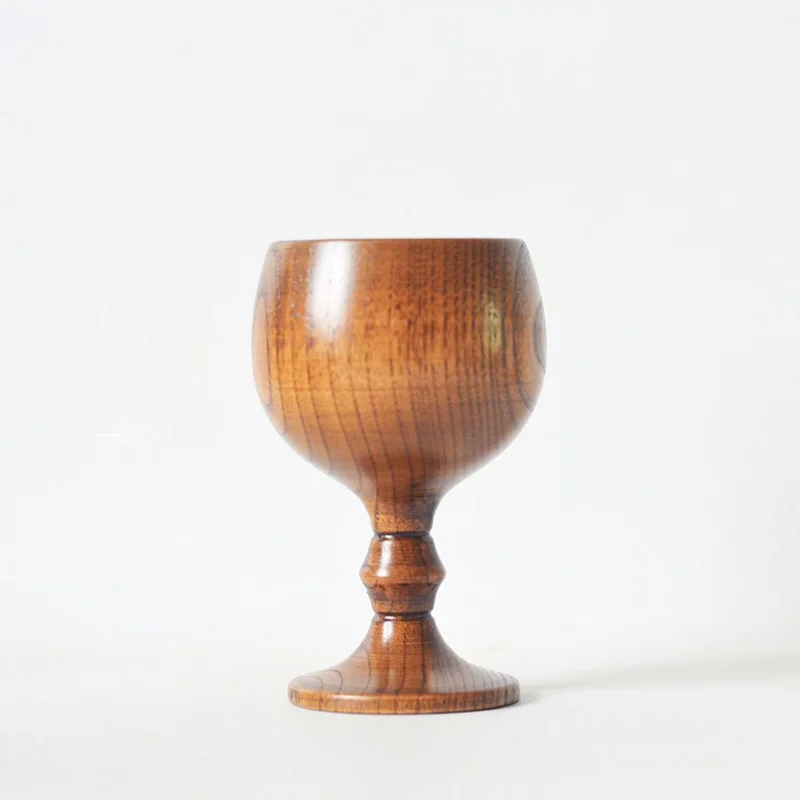 Glass Cup Natural Wooden Goblet Handmade Environmental Red Wine Glasses Round Coffee Milk Water Cup Home Kitchen Bar Drinkware Supply glass cup