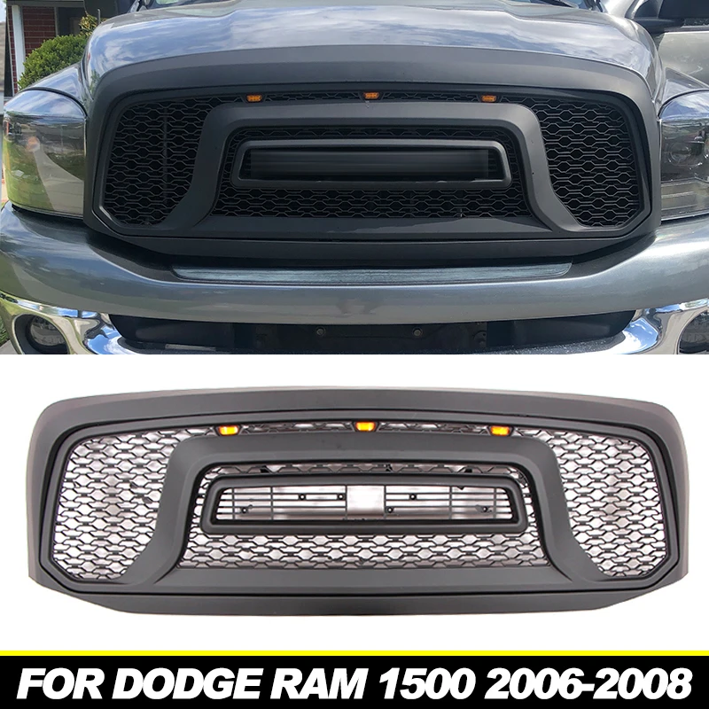 

Fit for DODGE RAM 1500 2006-2008 grill 2007 RAM1500 front bumper grille modification with light decorative accessories