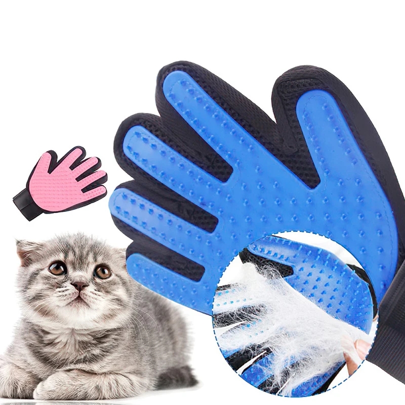 Pet Hair Removal Glove Brush Pet Hair Deshedding Brush Comb Silicone Glove For Pet Dog Cleaning Massage Glove Cat Dog Supplies