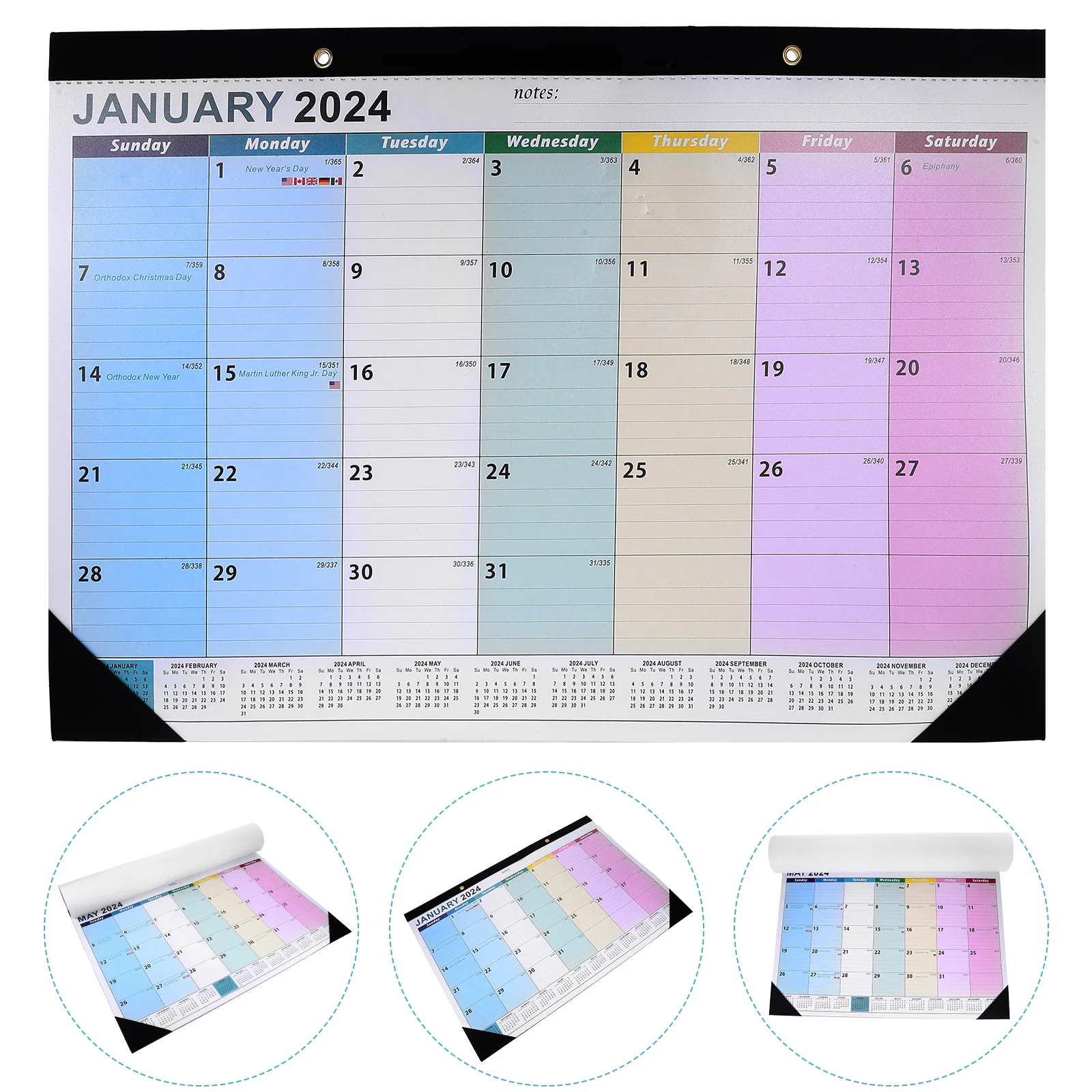 

20232024 Time Planning Calendar Wall English Planner Calander Hanging Decoration
