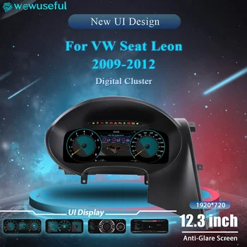 Tablero de instrumentos digitales Wowuseful de 12,3 pulgadas para VW Seat Leon 2009-2012 años instrumento Virtual cabina de panel 1