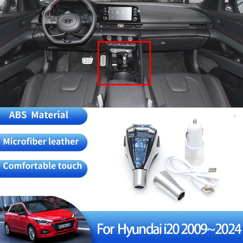

For Hyundai i20 MK1~3 PB GB IB BC BI 2009~2024 2020 Crystal Shifter Handle Car Universal Crystal Handle Shift Knob Gear Head
