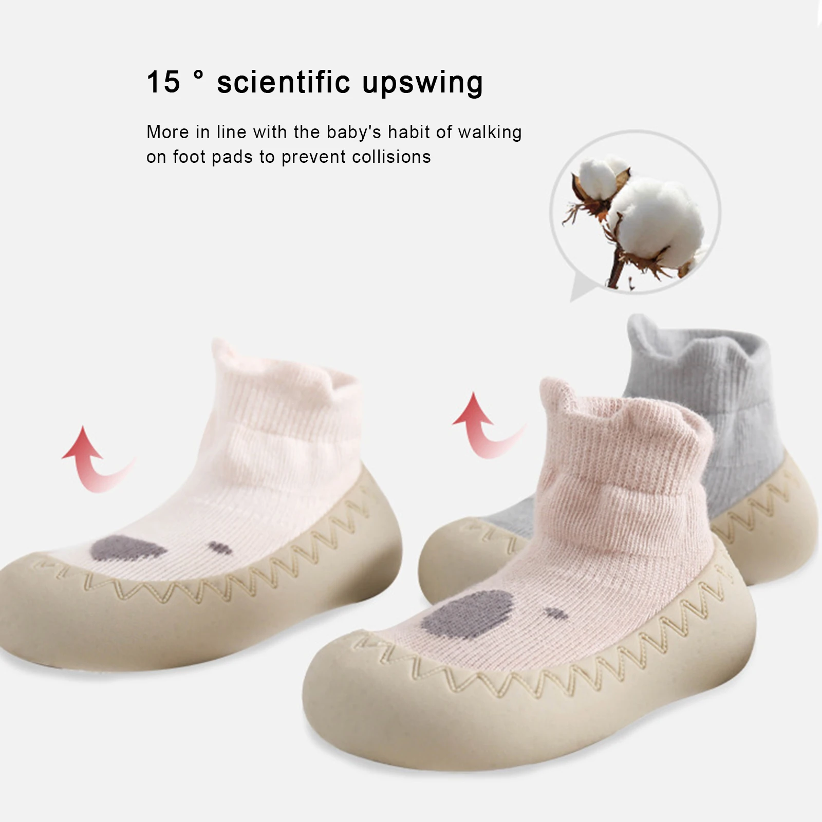Baby Shoes New Baby Sock Shoes Cute Cartoon Animal Soft Rubber Sole Non-Skid Indoor Slipper Floor Sneaker Infant First Walker Floor Shoes