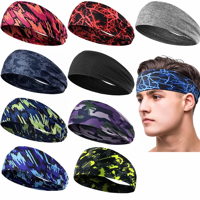 Sport Headbands Bike Cycling Running Sweatband Fitness Jogging Tennis Yoga Gym Headscarf Head Sweat Hair Band Bandage Men Women bike handlebar bag cycling front cylinder storage bag bicycle mobile phone holder front frame top tube pouch shoulder bag elastic band