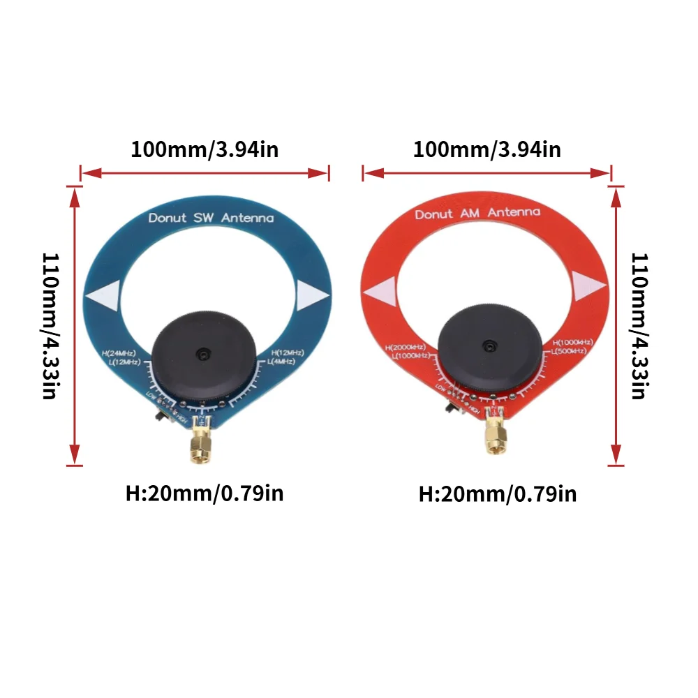 4MHz-24MHz/500kHz-2000kHz AM MW/SW 미니 루프 안테나 FM파 광대역 수신 안테나 (아이라디오 UV-88, 라드텔 RT-860, RT-880 호환)