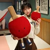 Kawaii Soft Red Table Tennis Bat with Legs Sport Plush Accessory Funny Home Office Decoration Gift 2