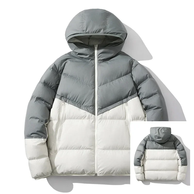 Thickened Cotton Jacket for Men Outdoor Autumn Winter Windproof Warm Hooded Jacket Loose Fashion Bread Style Men's Clothing