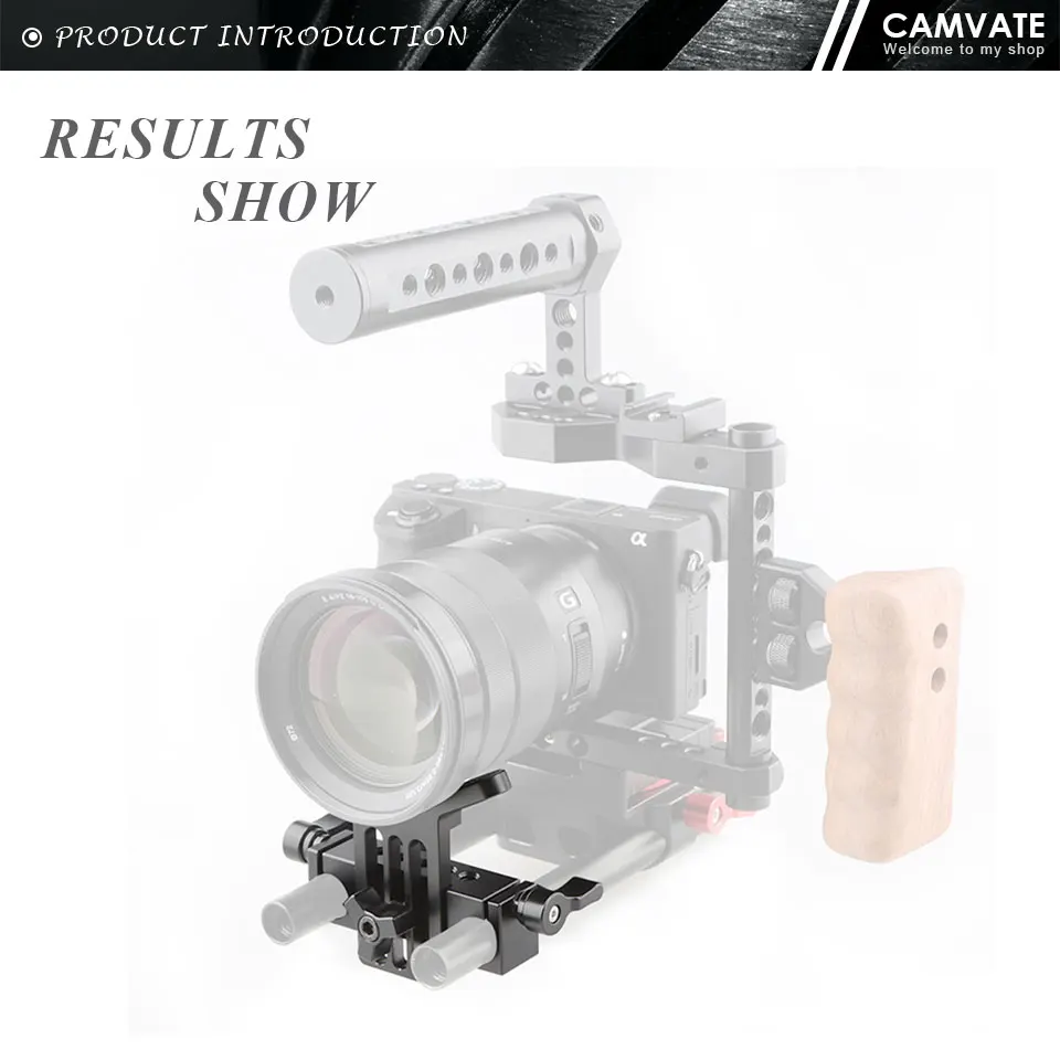 Universal Camera Lens Support With Standard 15mm Dual Rod Clamp Rail Block For D