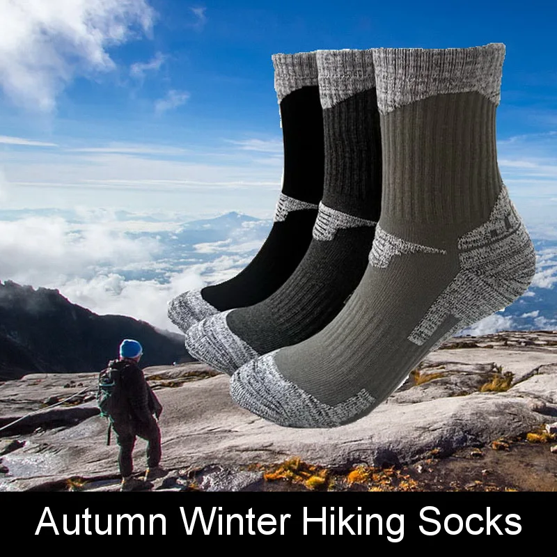 Thick Hiking Socks Compression Non Slip Winter Camping Thermal Socks Warm Sports Men Women Trekking Snowboard 3Pairs compression socks mens socks thermal socks women hiking socks