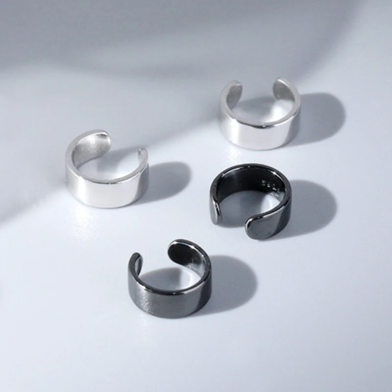 Clip Earrings 1 Pairs of Magnetic Clip Earrings Stainless Steel Stud Earrings for Men Women Black CZ Magnet Non-piercing Clip Earring Set