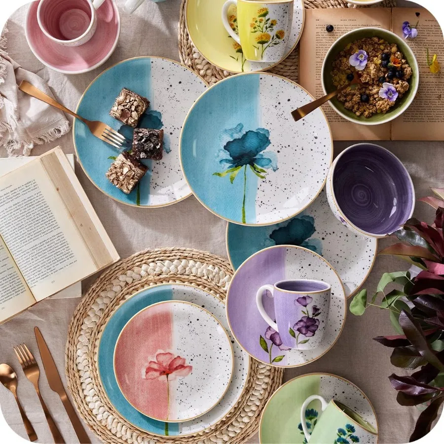 Corona 16-Piece Multicolor Floral Ceramic Dinnerware Set 5