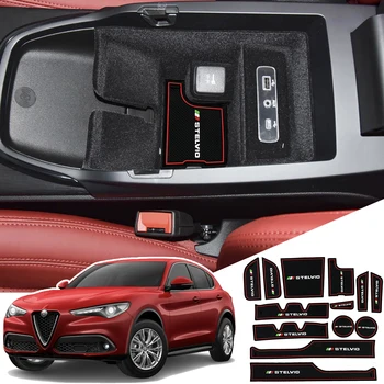 Alfa Romeo stelvio 949 Accessori 2015-2025, Portabicchieri Inserto Console centrale Cambio Liner Trim Porta interna Tasca Tappetini Pad