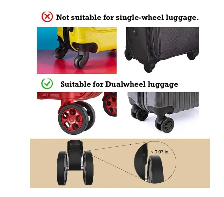 Suitcase Wheel Rubber Cover Silent Suitcase Carrying Wheel Modified Pulley Accessories Noise Reduction Protective Cover