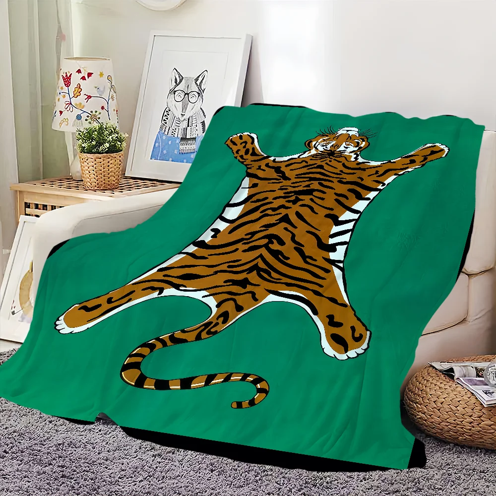 Adler warm retro soft plush blanket Tiger j-Jonathan for sofa living room office Moroccan Ethnic bedroom travel Rug gift Flannel 3