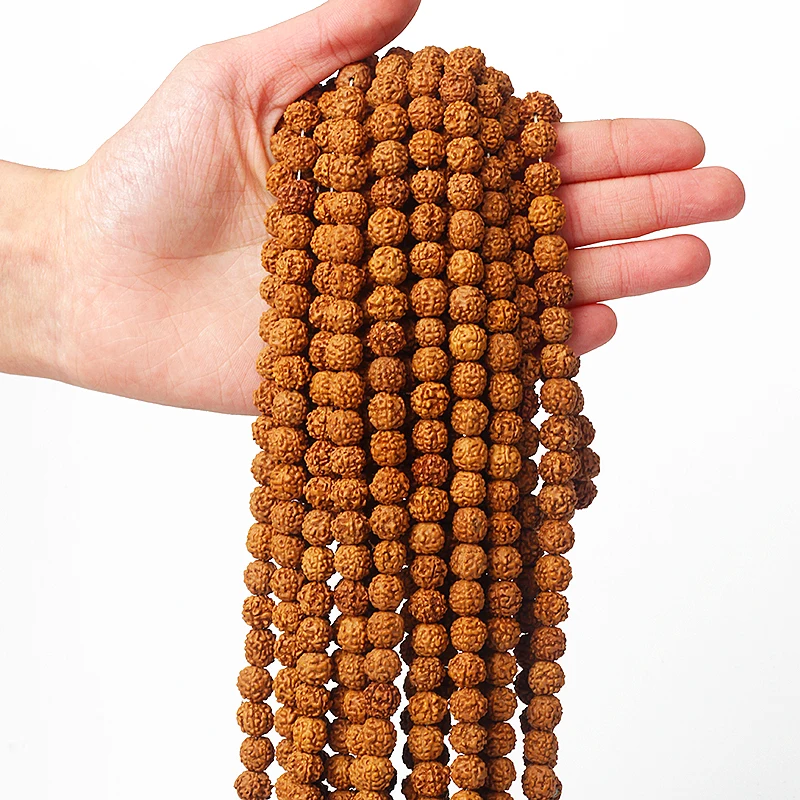 7/9Mm Rudraksha Kralen Meditatie Mala Kraal Sieraden Maken Gebed Chakra 108 Bodhi Tibetaans Boeddhisme Armband Kralen Buddhis