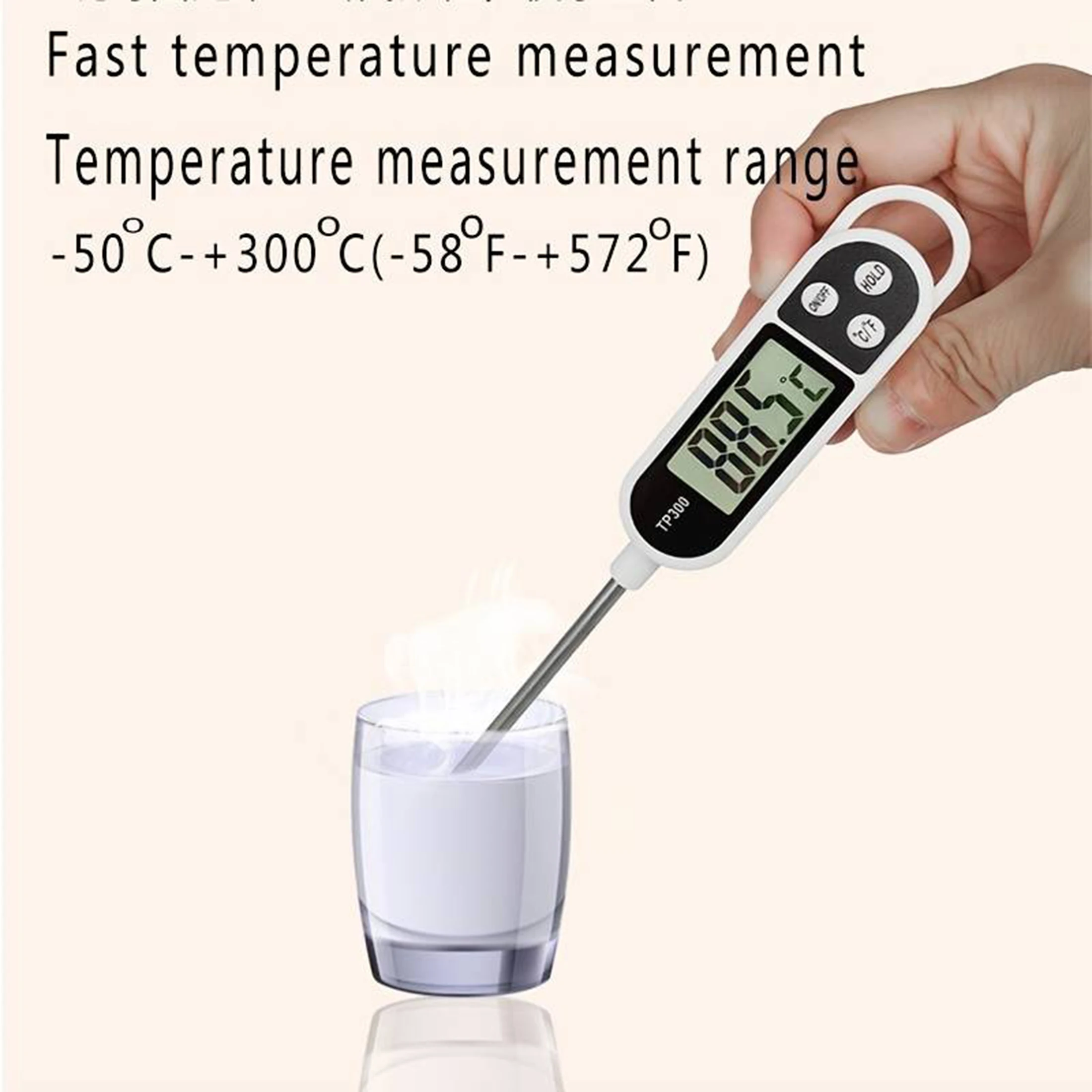 Digital Kitchen Thermometer 1pc Stainless steel probe cooking food barbecue stove water milk oil liquid meat digital kitchen thermometer
