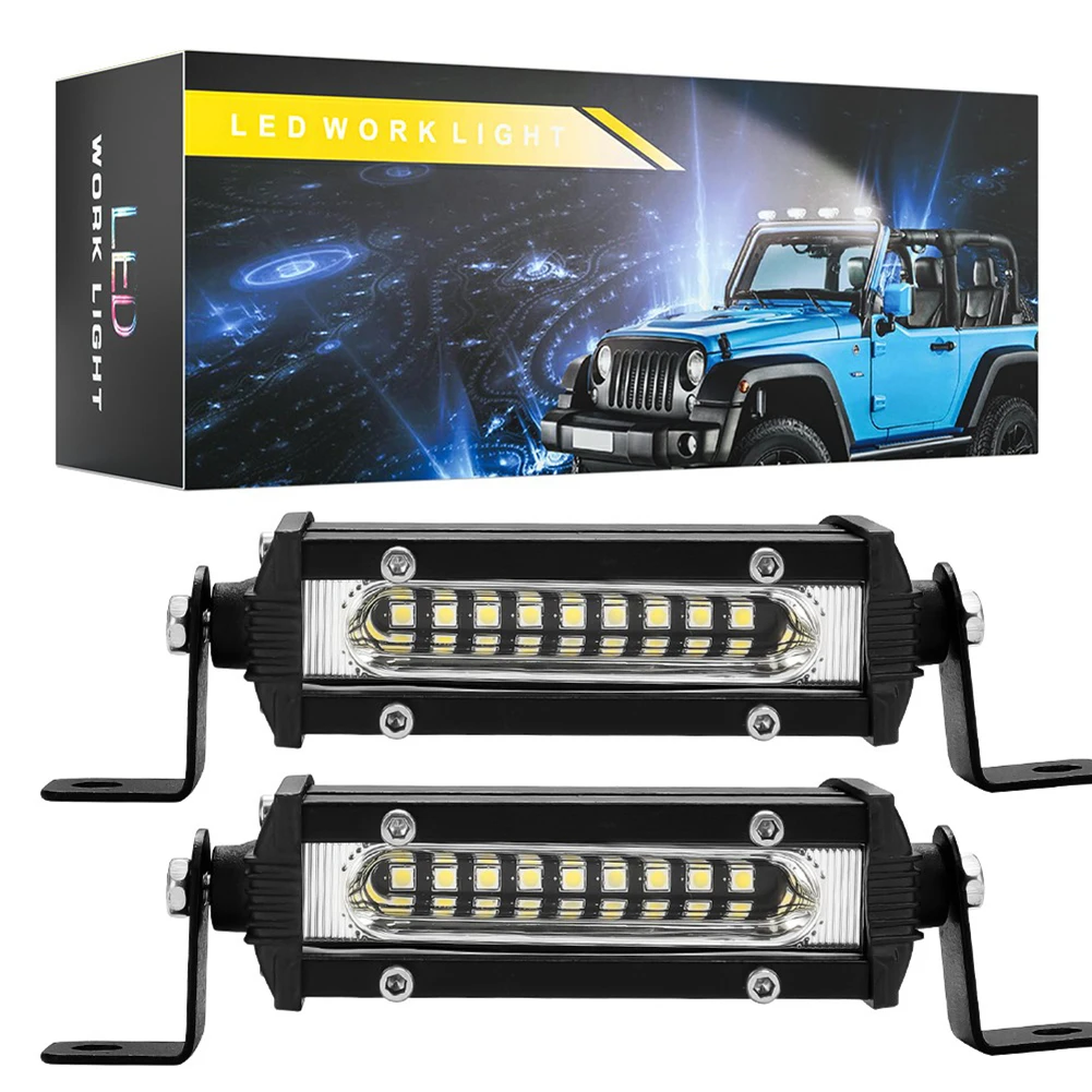 

2pcs Car LED Work Light Bar 12V/24V LED Pod 3030 LED Flood Light Headlight for Car Truck 4x4 SUV ATV Marine