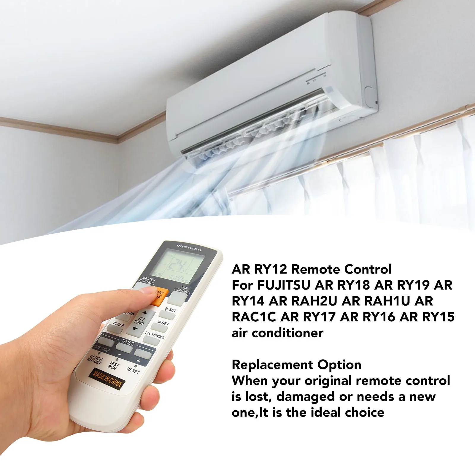 AR RY12 Remote Control Air Conditioner Remote  Battery Powered ABS Shell for AR RAC1C for AR RY17 for AR RY14 for AR RY18