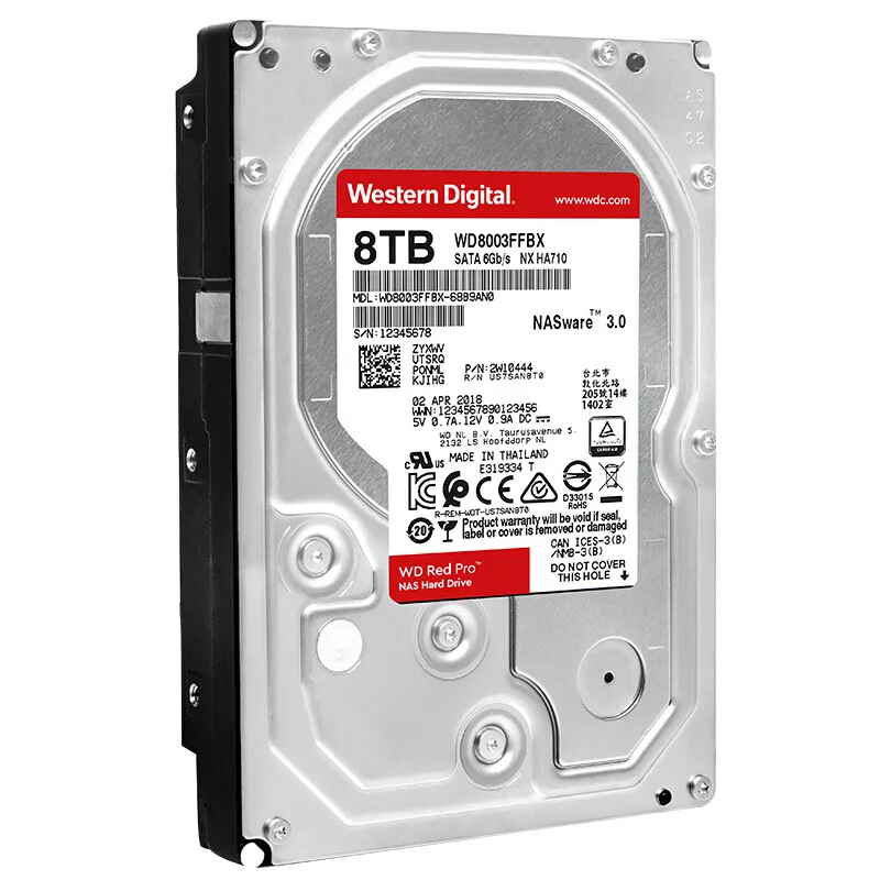 100% Original Western Digital WD Red Pro 8TB 3.5 HDD NAS Internal Hard Drive SATA 7200 rpm WD8003FFBX