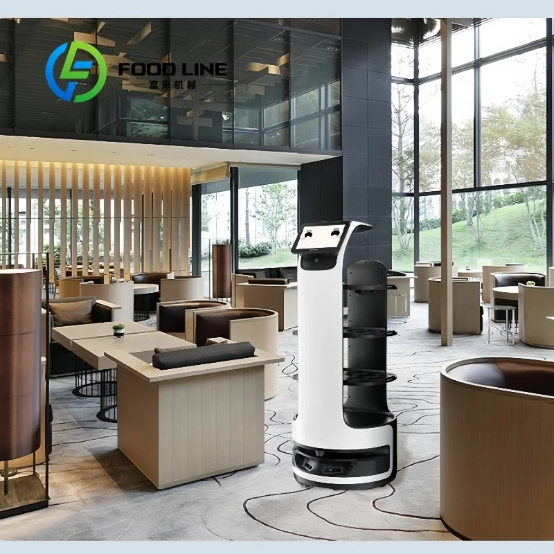 Robot personalizzato per la consegna intelligente di cibo con sistema automatico di evitamento ostacoli, macchina per il servizio di ristorazione per ristoranti, hotel e catering. - immagine 2