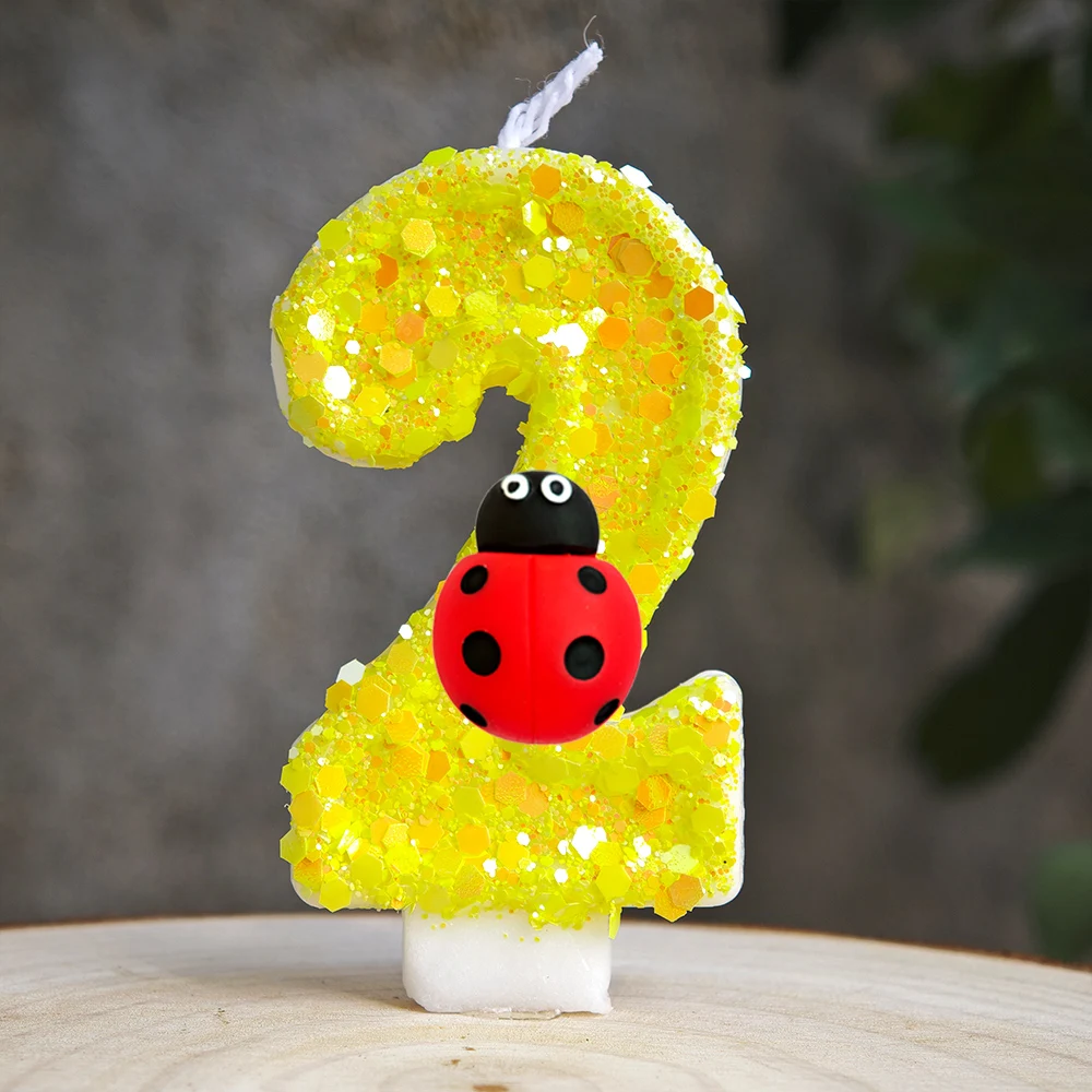 Niedliche Marienkäfer-Kuchen-Zahlenkerze, Geburtstagskerze, kreative Insektenkerze, Geburtstagsparty-Dekoration – Detail 23