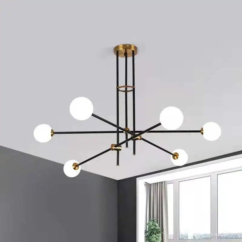 

Nordic Black Led Lamp Modern Living Room Chandelier Glass Lampshade Light Fixtures Kitchen Dining Room Decor Home Lighting G9