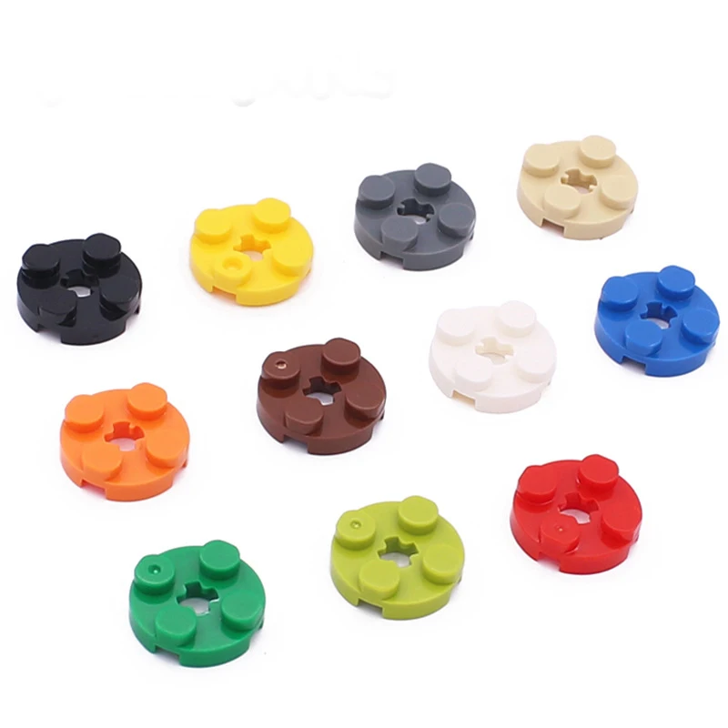 

10PCS Bricks MOC 4032 2x2 Round Plate With Cross Shaft Hole Assembles Building Blocks Bulk City Classic Brand Kids DIY Brick Toy