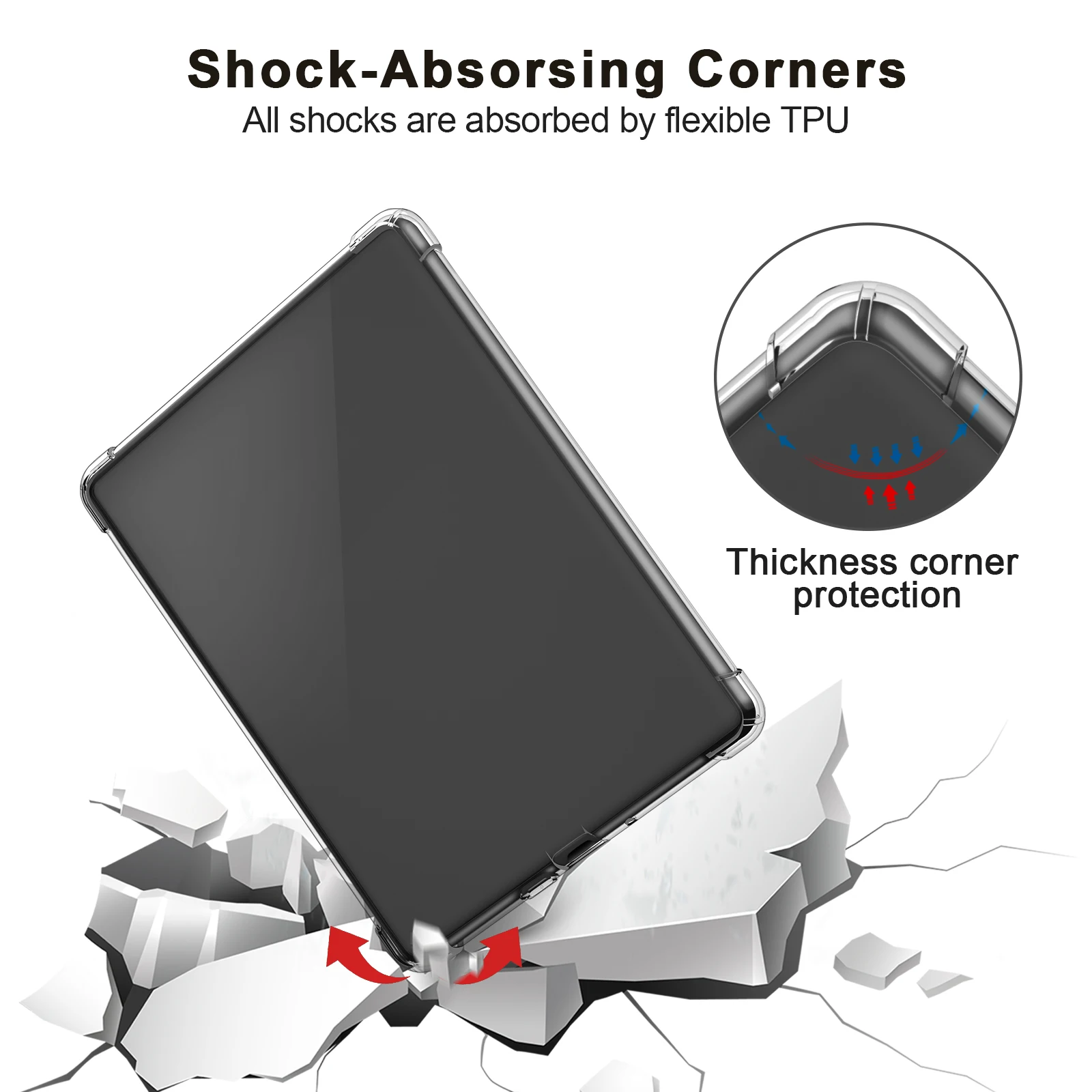 Clear Silicone Shockproof Protective Back Cover