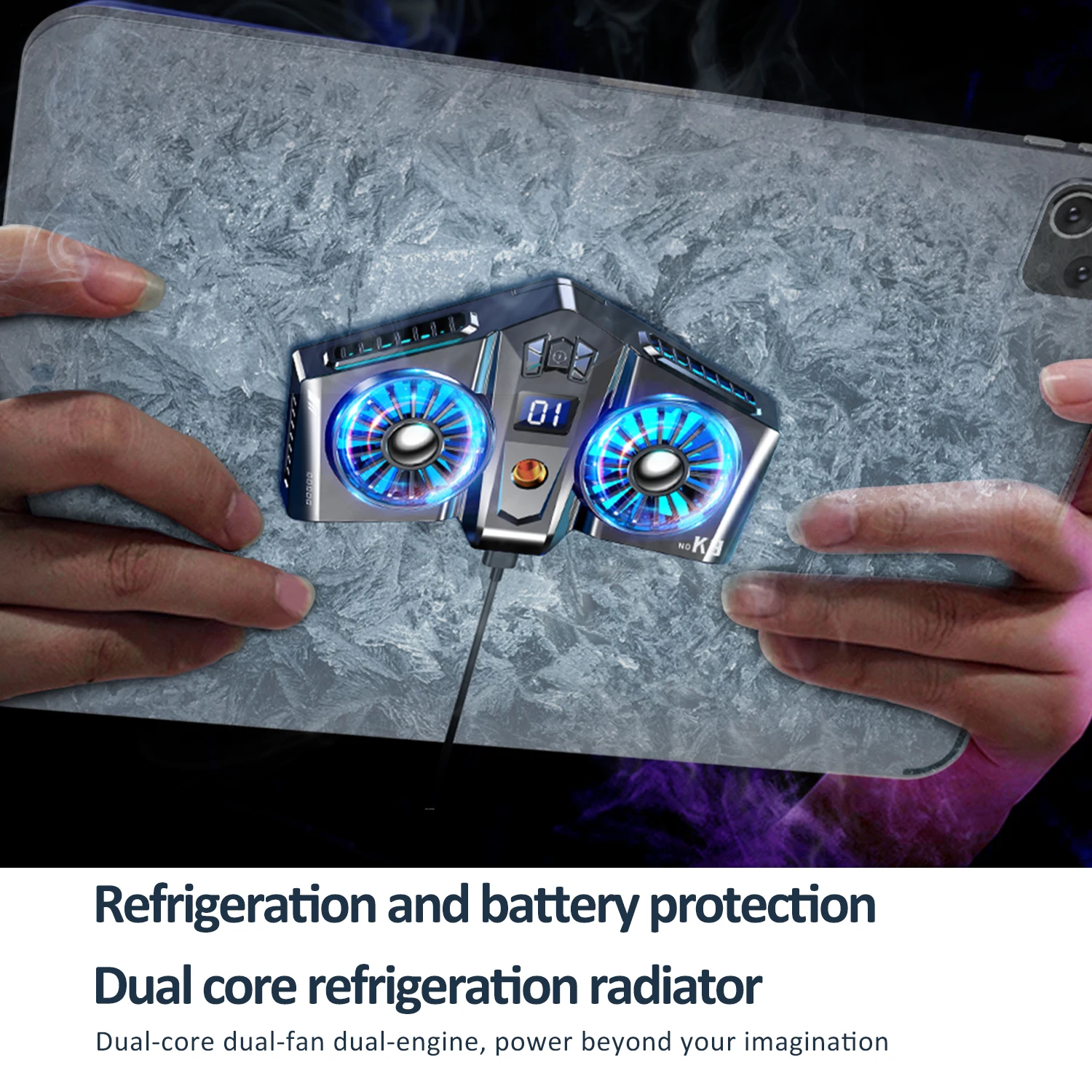 Magnetic Semiconductor Mobile Phone Cooler Dual Cooling Fan Radiator Rapid Heat Sink For Laptop Tablet Ipad Phone Macbook Pro
