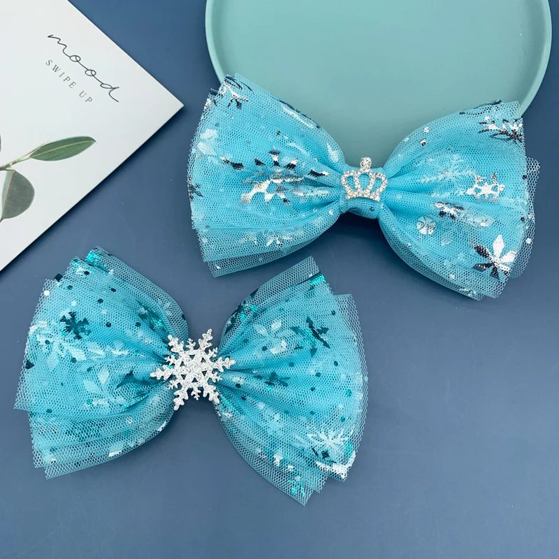 6cm 13cm 5Yards Snowflake Tulle Fabric Glitter Ribbon Organza Mesh Belt DIY Craft Accessories Hair Clip Bow Cake Topper Supplies ribbon decoration ribbon supplies organza ribbon fabric craft supplies