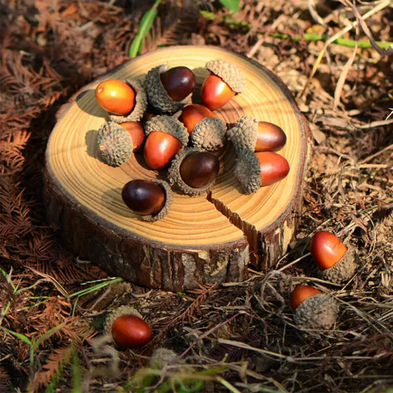Artificial Acorns 50pcs Fake Nutty For Home Party Christmas Autumn Decoration